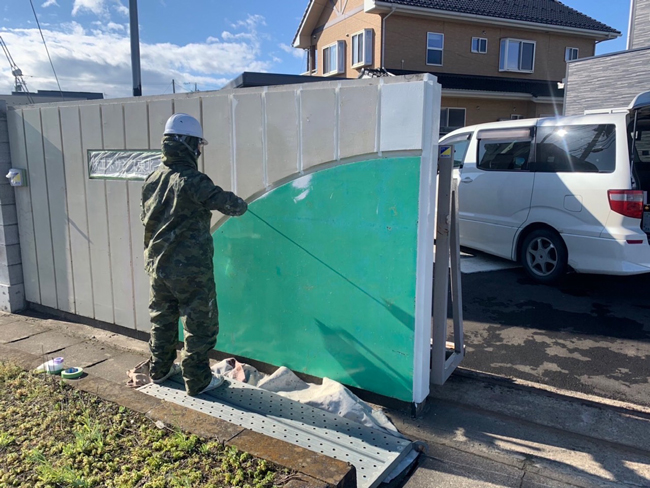 門壁色分け塗装工事