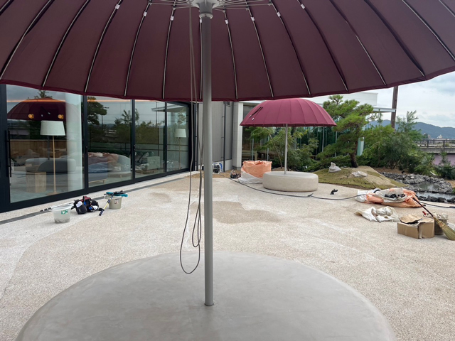 パラソルポール塗装